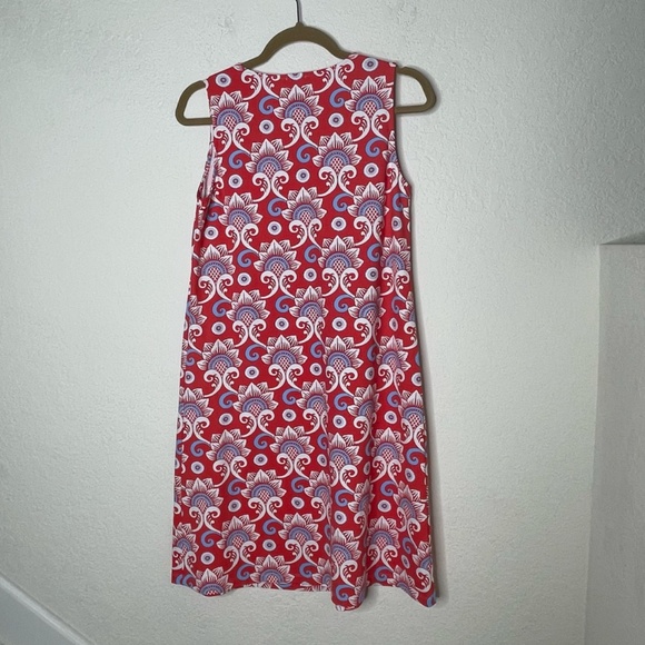 J. McLaughlin NWT Ellison Sleeveless Split V Neck A-Line Shift Dress Sz S Coral - Picture 2 of 11